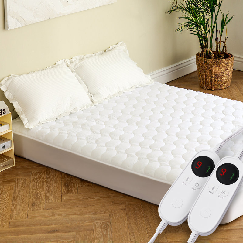 Surmatelas chauffant en polyester Tajolosa, Blanc, Simple