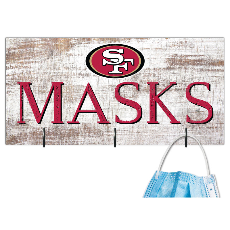3 - Hook Wall Mounted Coat Rack, San Francisco 49ers