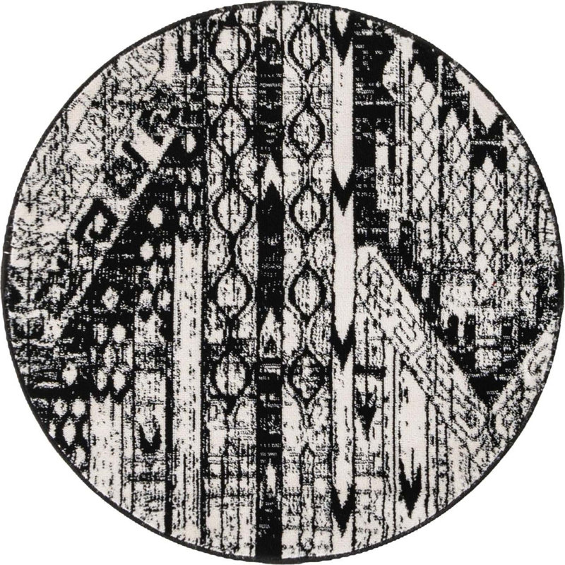 Hewan Geometric Indoor Rug, Round 3'1"