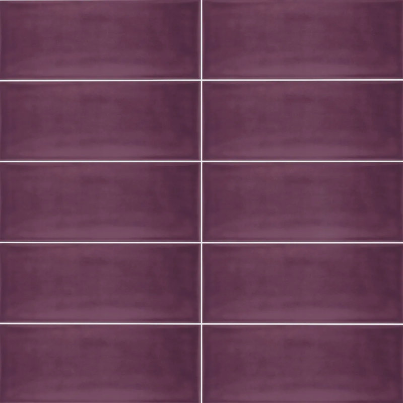 Joy Glossy 4x10 Subway Tile for Kitchen Backsplash & Bathroom Wall – Classic Ceramic Design, Purple