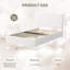 Structure de lit double tapissier pour enfants avec 2 tiroirs, lit plateforme en velours, beige-1146949361-1146949363