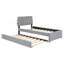 Teddy Fleece Twin Size Upholstered Platform Bed With Trundle