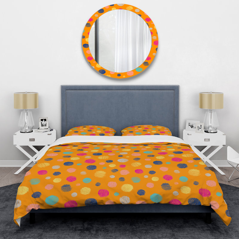 Multicolor Circle Dots - Abstract Duvet Cover Set - Microfiber Polyester