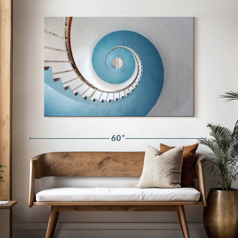 Lilie Blue Spiral Staircase, 34" H x 51" W