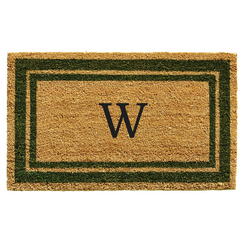 Tapis d'entrée antidérapant Stortz, Vert sauge / brun, W, Rectangle 1 pi 6 po x 2 pi 6 po