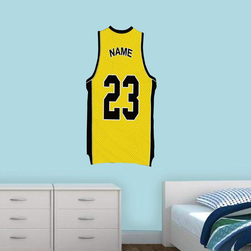 Adhésif décoratif Basketball Jersey, H 24 po x l 12 po, Jaune