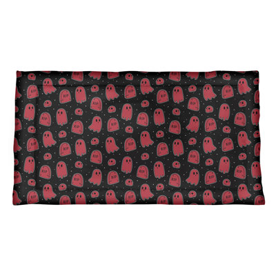 Taie décorative à motif fantôme noir et blanc Katelyn Elizabeth - Microfibre
