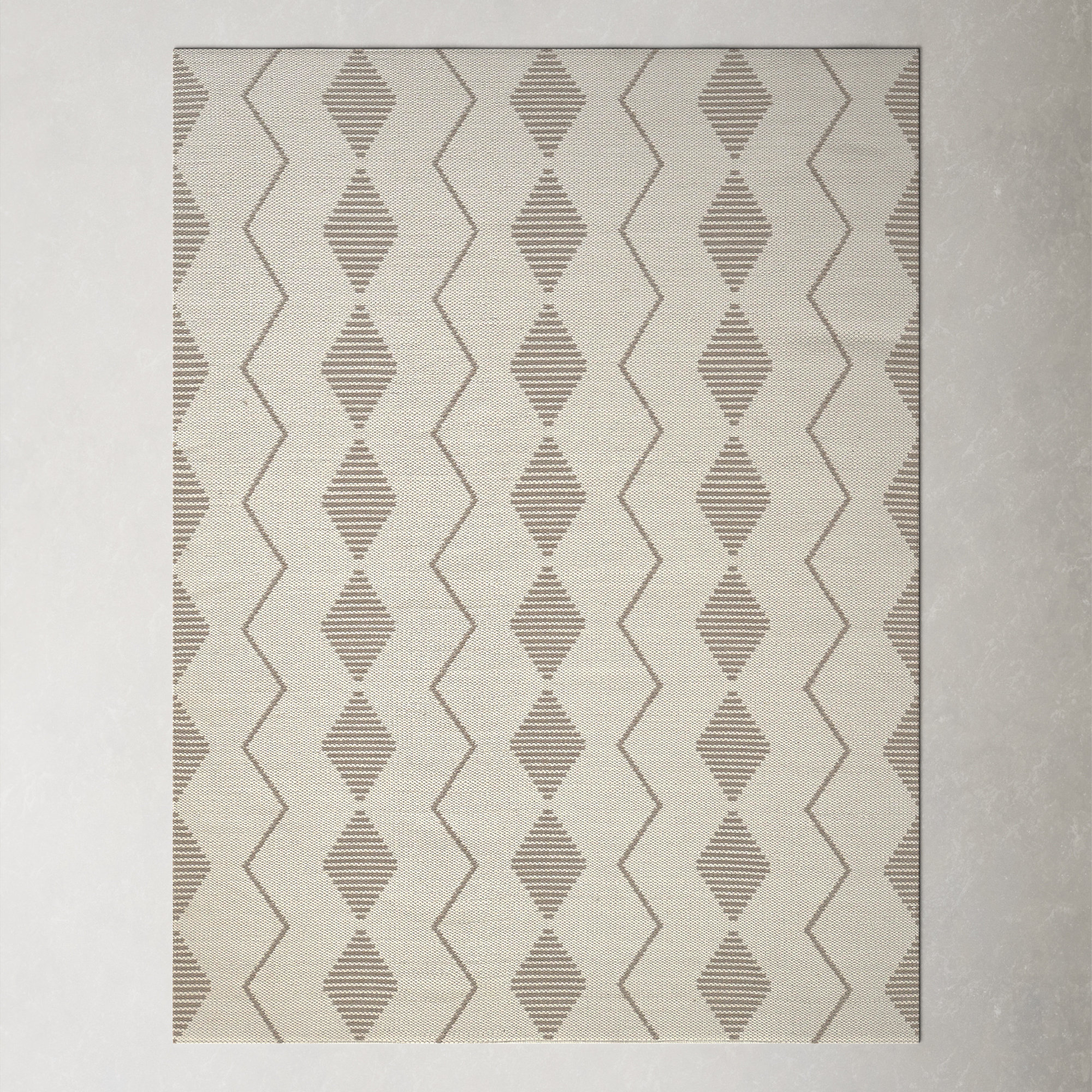 Malmo Handmade Recycled P.E.T Ivory/Gray Indoor/Outdoor Rug, Rectangle 9' x 12'