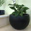 Bol / pot à fleurs moyen en béton noir mat 14,5 "x H 10" pour l'intérieur et l'extérieur avec trou de drainage-33045187-119437054