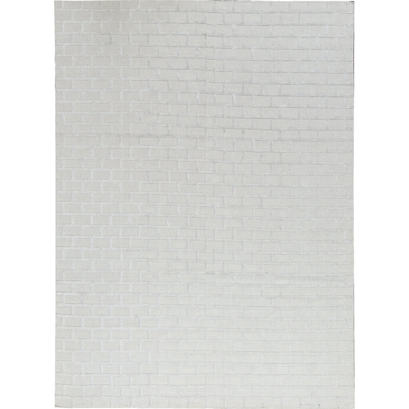 Tapis argent noué à la main de haute qualité
