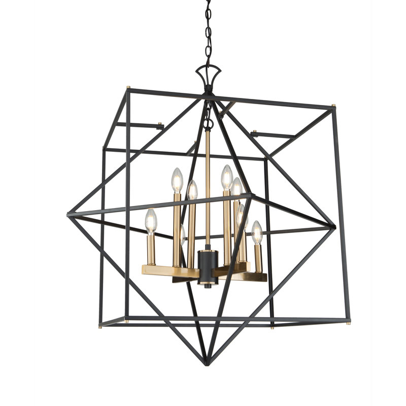 Roxton 8 - Light Dimmable Geometric Chandelier