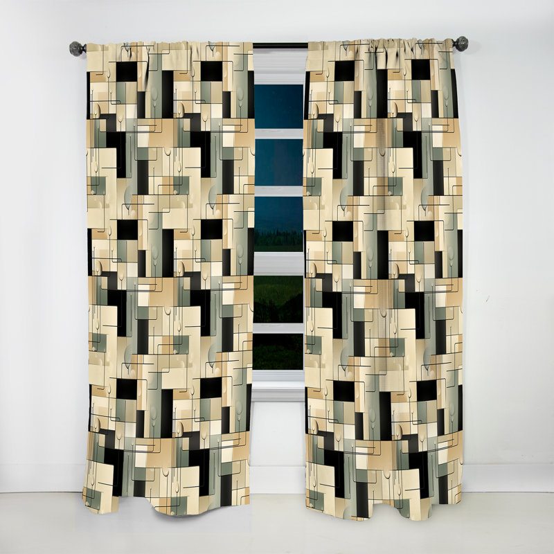 Abstract Blockchain Blockchain II - Rideau moderne - Velours obscurcissant - 1 panneau, L 52 po x L 84 po