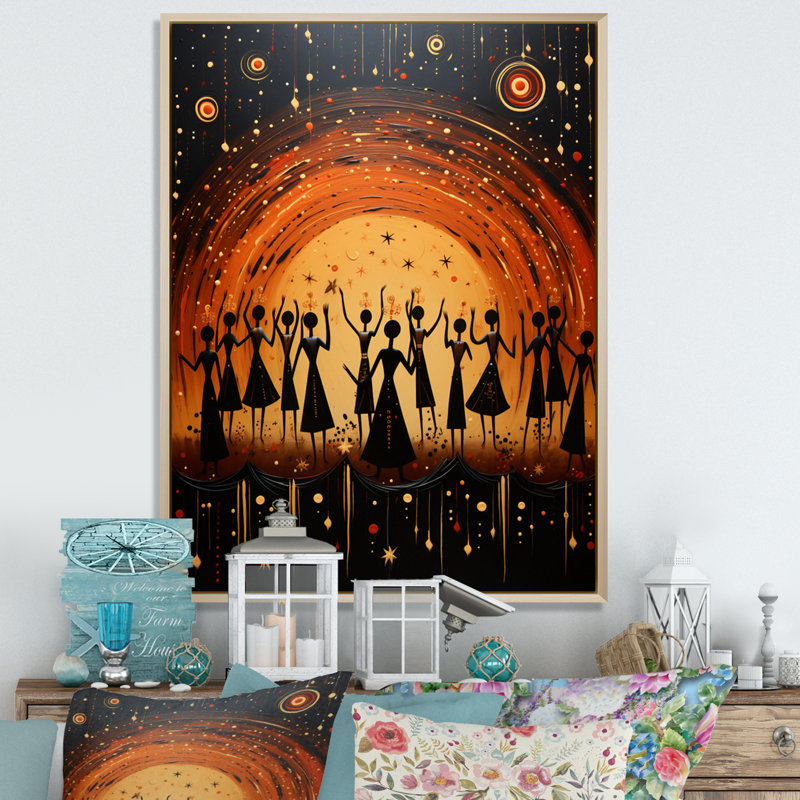 «Folk Religion Sacred Ritual II», reproduction sur toile, Cadre naturel flottant, H 32 po x l 16 po x P 1 po