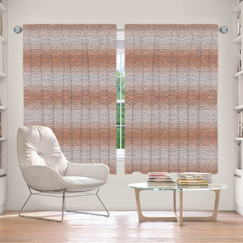 Paire de rideaux obscurcissant en polyester Birty, Gris / Rose, L 56 po x L 78 po