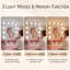 Meuble-lavabo 32 po avec miroir et 3 lumières DEL de couleur, coiffeuse avec 5 grandes tablettes de rangement et grand tiroir-2016906265