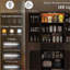 Armoire de rangement moderne, armoire de cuisine à DEL avec tablettes de porte Modern