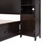 Lit double en bois avec armoire et tablette tout-en-un