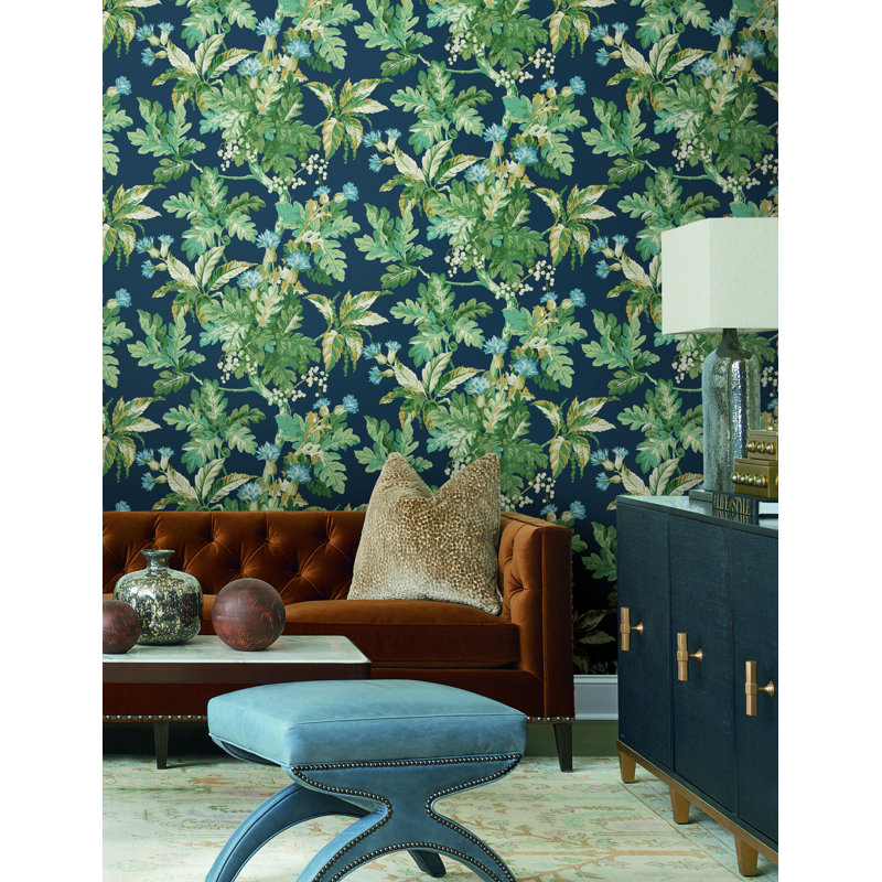 Briarwood Floral Wallpaper Double Roll, Navy