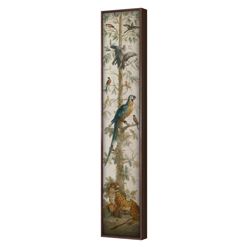 «Tropical Vertical Peinture 3» par Grand archives - reproduction sur toile flottante, Noyer