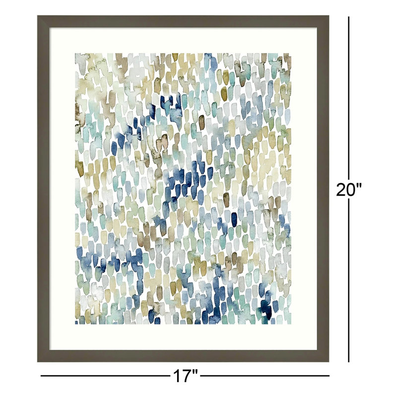 River Wavelet I par Grace Popp - Reproduction d'art sur papier encadrée, H 20 po x l 17 po, Papier avec cadre gris