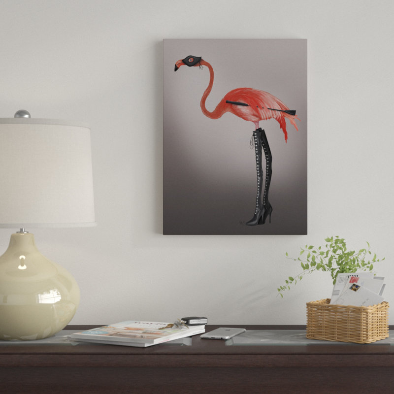 «Flamingo with Lace-up bottes», impression sur toile tendue, H 47 po x l 35 po x P 2 po