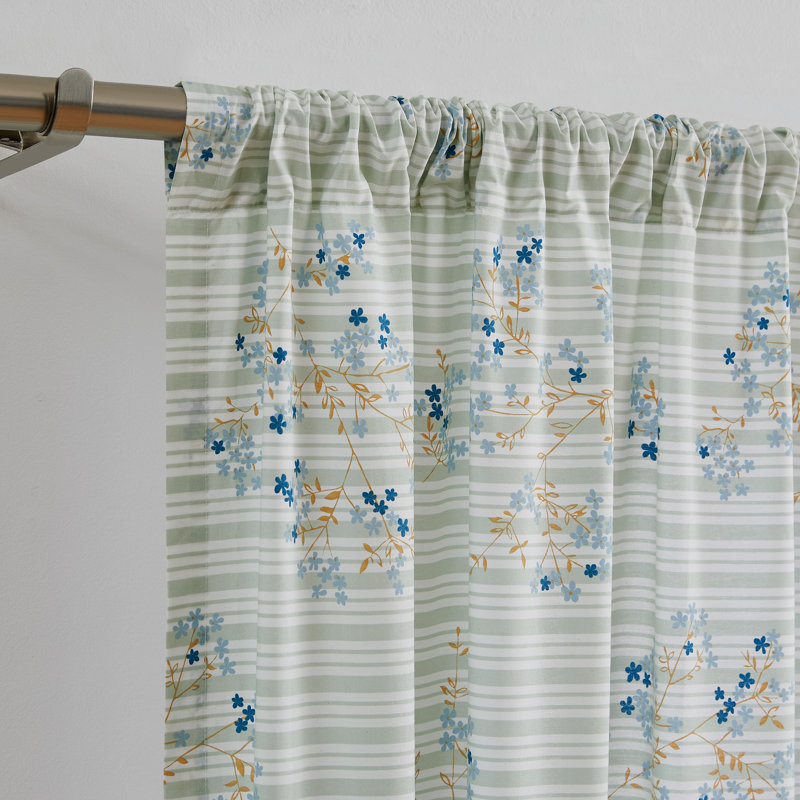  Emma Floral Drape Panel Pair, Blue, 50" W x 84" L