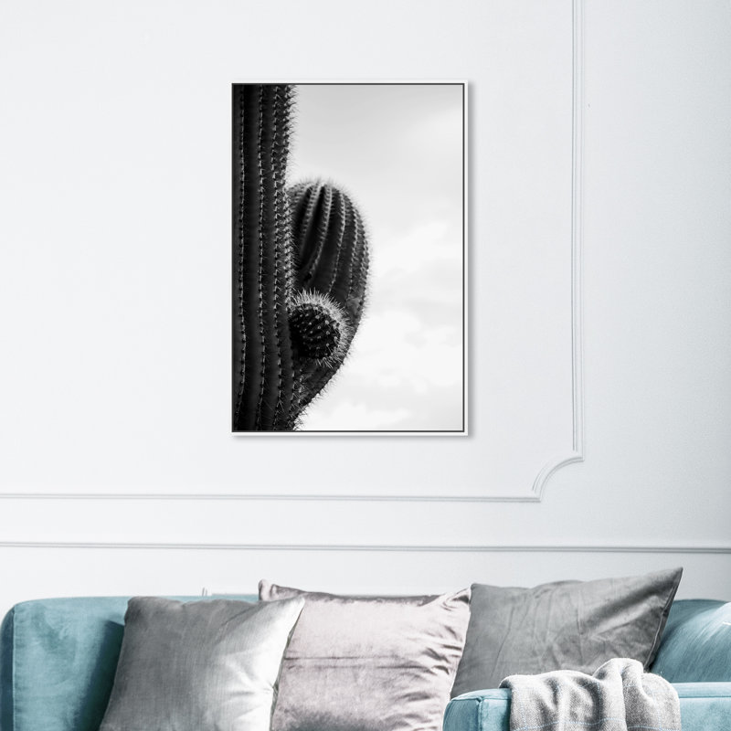 Floral And Botanical In The Desert Cactus Print, White Framed, 30" H x 20" W