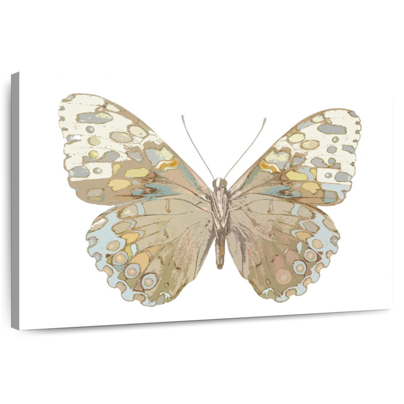 Papillon Brampt en taupe et bleu, H 34 po x l 51 po
