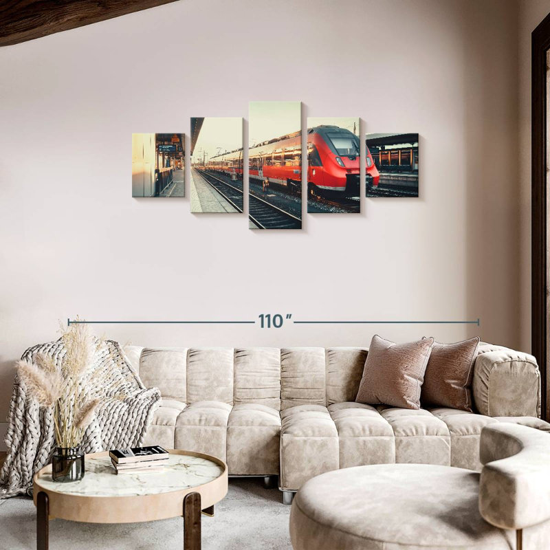 Red Train, 34" H x 74" W