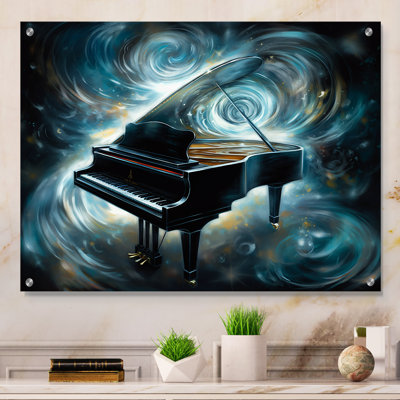 Piano abstrait II - musique, art mural acrylique