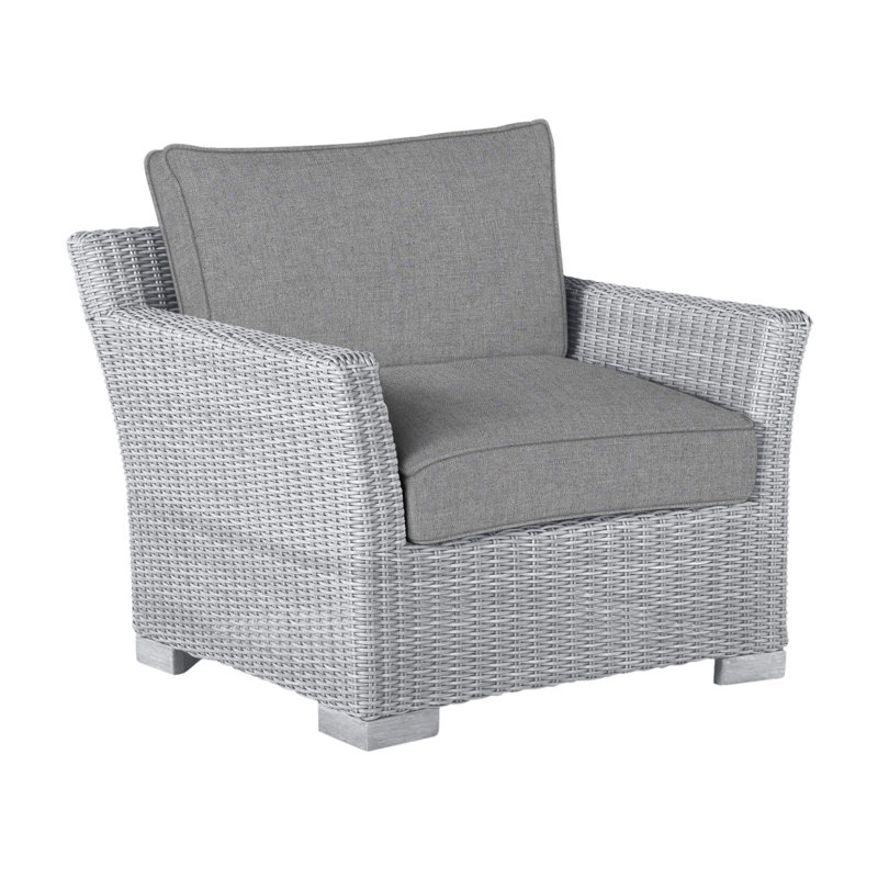 Club Patio Chair with Cushions, Oyster, Welt, Avila Natural White