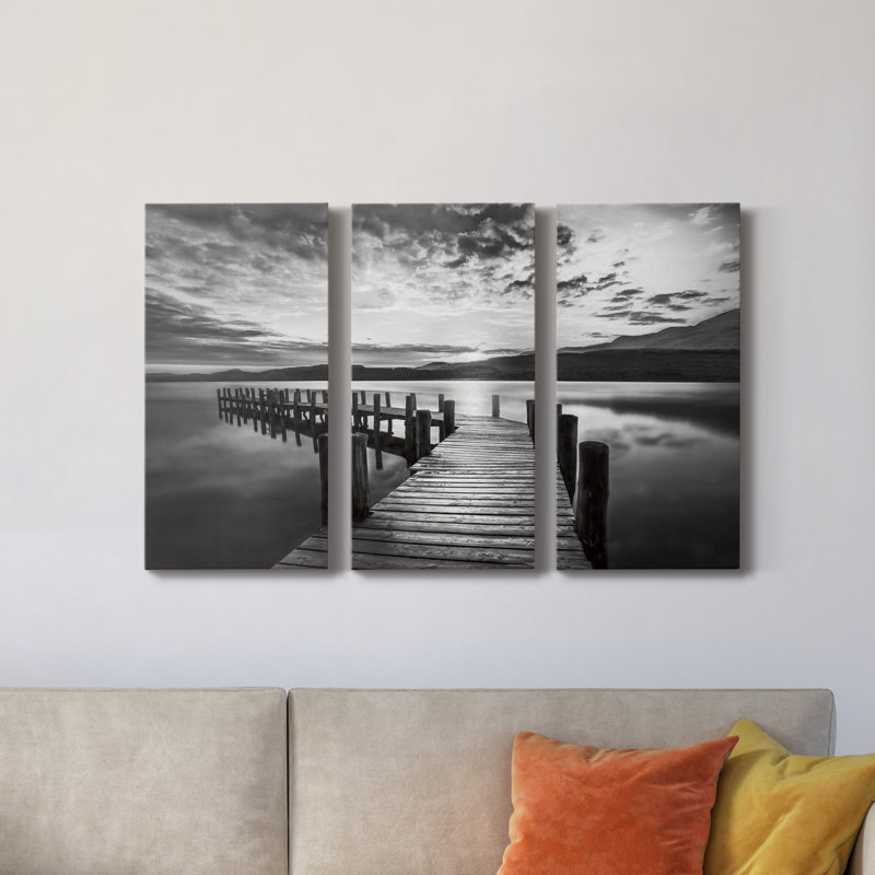 " Evening Dock " 3 - Pieces, 18" H x 36" W x 1" D