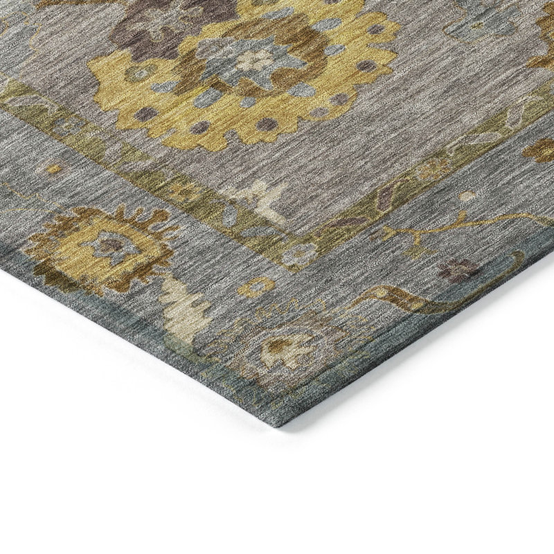Machine Washable Indoor/Outdoor Kaczor ACN2229 Global Rug, Round 8'