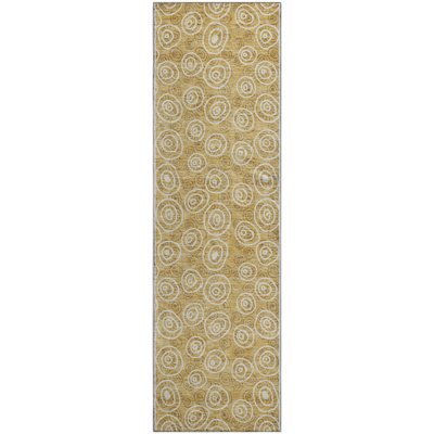 Premium Machine Washable Prisco Gold Rug