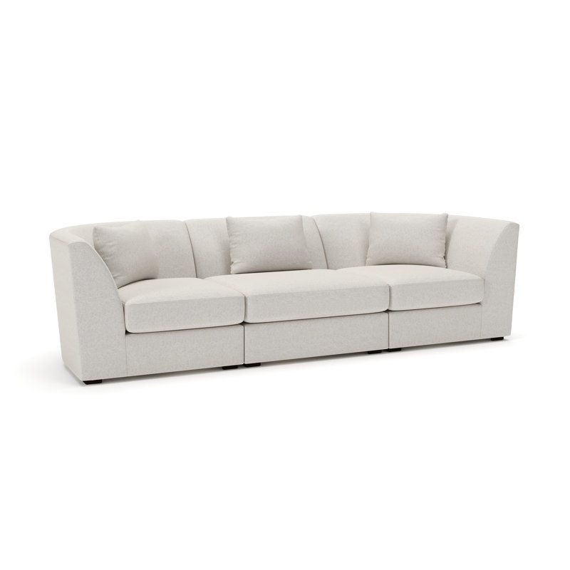 Krista 107" Modular Sofa, Macarena Light Gray Basketweave
