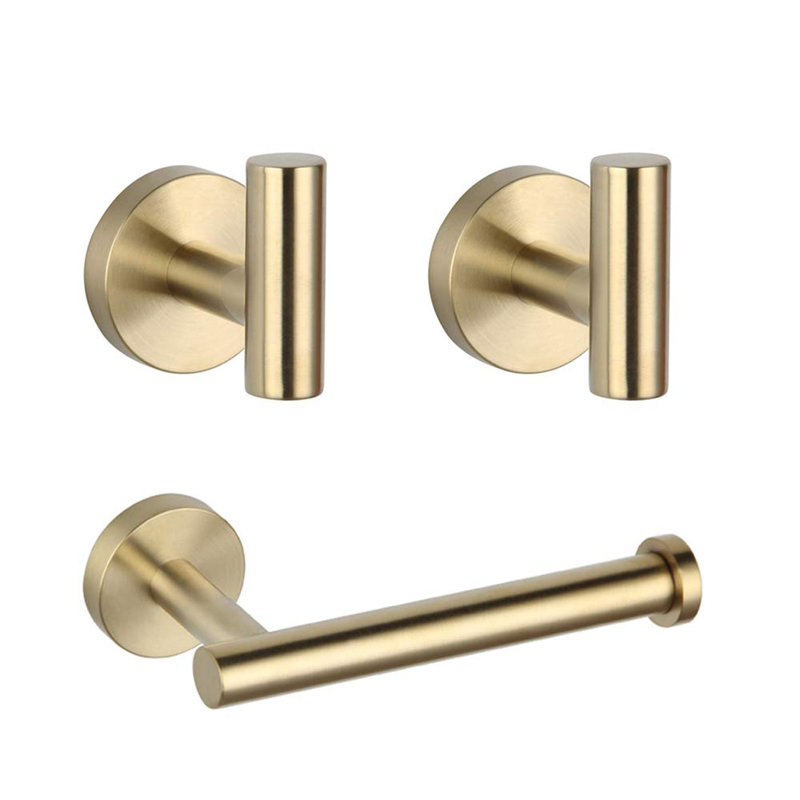 3 - Piece Bathroom Hardware Set, Gold