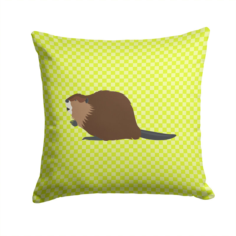 Coussin décoratif extérieur beaver check, Vert, 14 po x 14 po