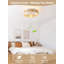 Ventilateurs de plafond avec lumières, ventilateur de plafond Boho de 20 po avec plafonnier encastré, cage en rotin fermée avec 6 vitesses, télécommande pour chambre de bébé