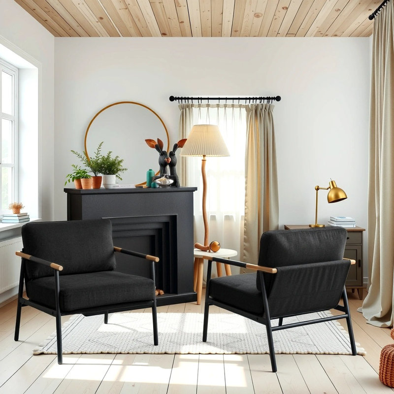 Chaise d'appoint Modern, Chenille noir
