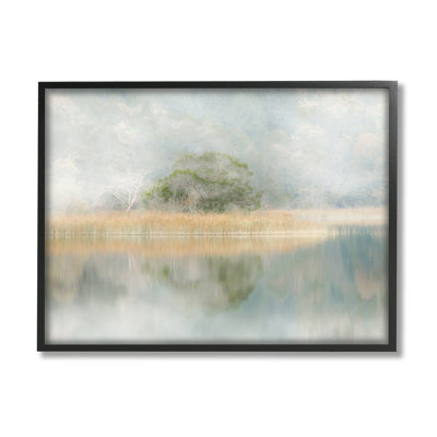 Bb-111-"Misty Lake", reproduction encadrée sur bois par Irene Weisz