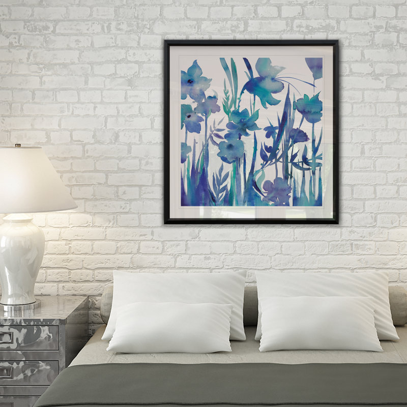 Après-midi indigo I - reproduction de cadre photo, H 17,5 po x l 17,5 po x P 1,5 po