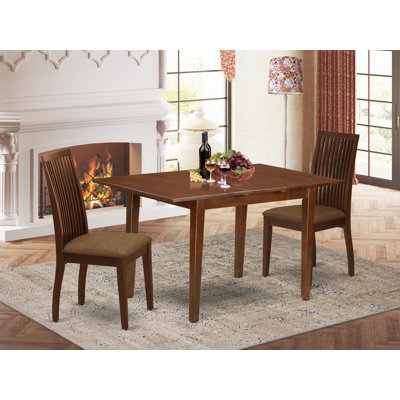 Piece Rectangle Mahogany Finish Solid Wood Top Dining Table with Chairs with Lattice Back