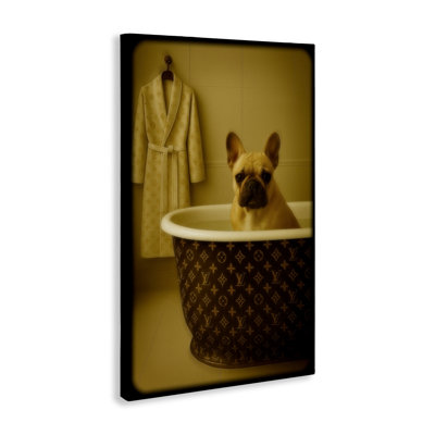 Bouledogue français Couture en toile de luxe, design par Grotto Studios