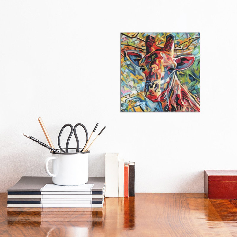 Giraffe Of Many Colours by David Stribbling - Wrapped Canvas Painting, 30.48 cm H x 30.48 cm W