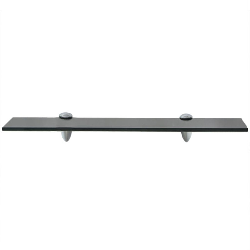 Glass Floating Shelf, Black, 0.8cm H x 60cm W x 20cm D