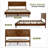 Queen Premium Solid Wood Platform Bed Frame, Walnut Finish with Sculpted Spearhead Headboard – Mid-Century Modern Style, 800lbs Capacity, All Mattress Support, No Box Spring Needed-112609345-112609343