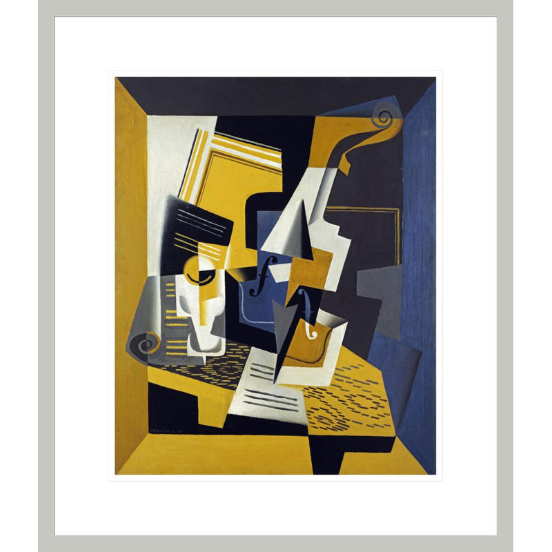 «A Violin and Glass» par Juan Gris, impression giclée sur cadre, H 20,61 po x l 17,75 po