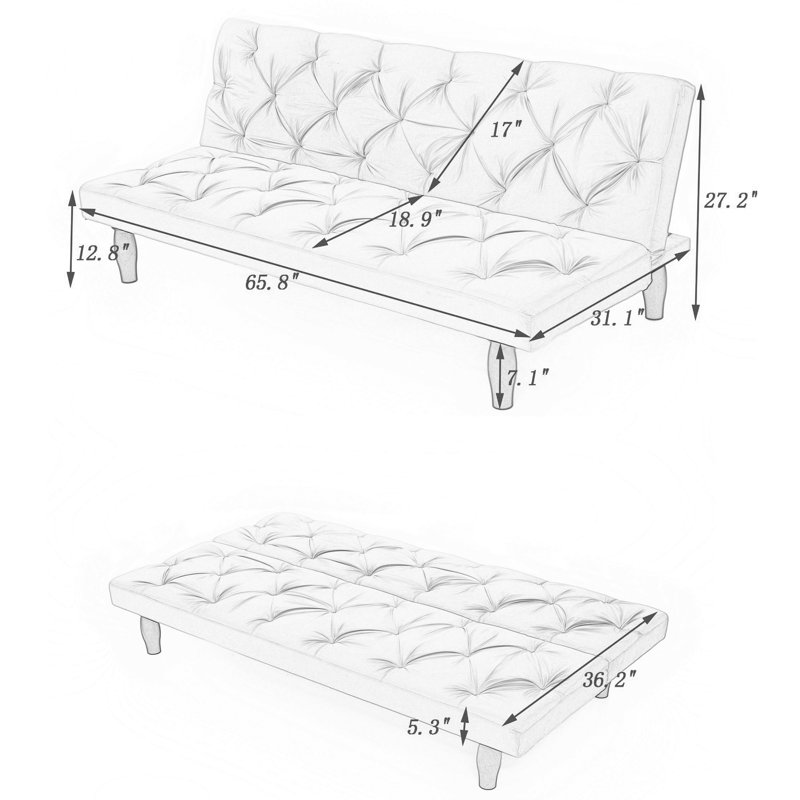 Javaughn Sofa Bed Sleeper Sofa, Green Velvet