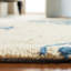Tapis ivoire / bleu en laine crocheté à la main Daijah-22226365