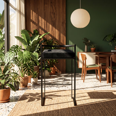 Tabouret de comptoir empilable en velours l 17,5 po x P 16 po x H 31 po Fuji (ensemble de 2)
